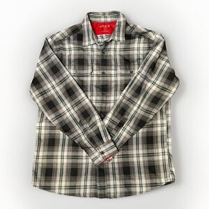 Orvis Button Down Shirt Mens L Black Red Plaid Lightweight Classic Collection